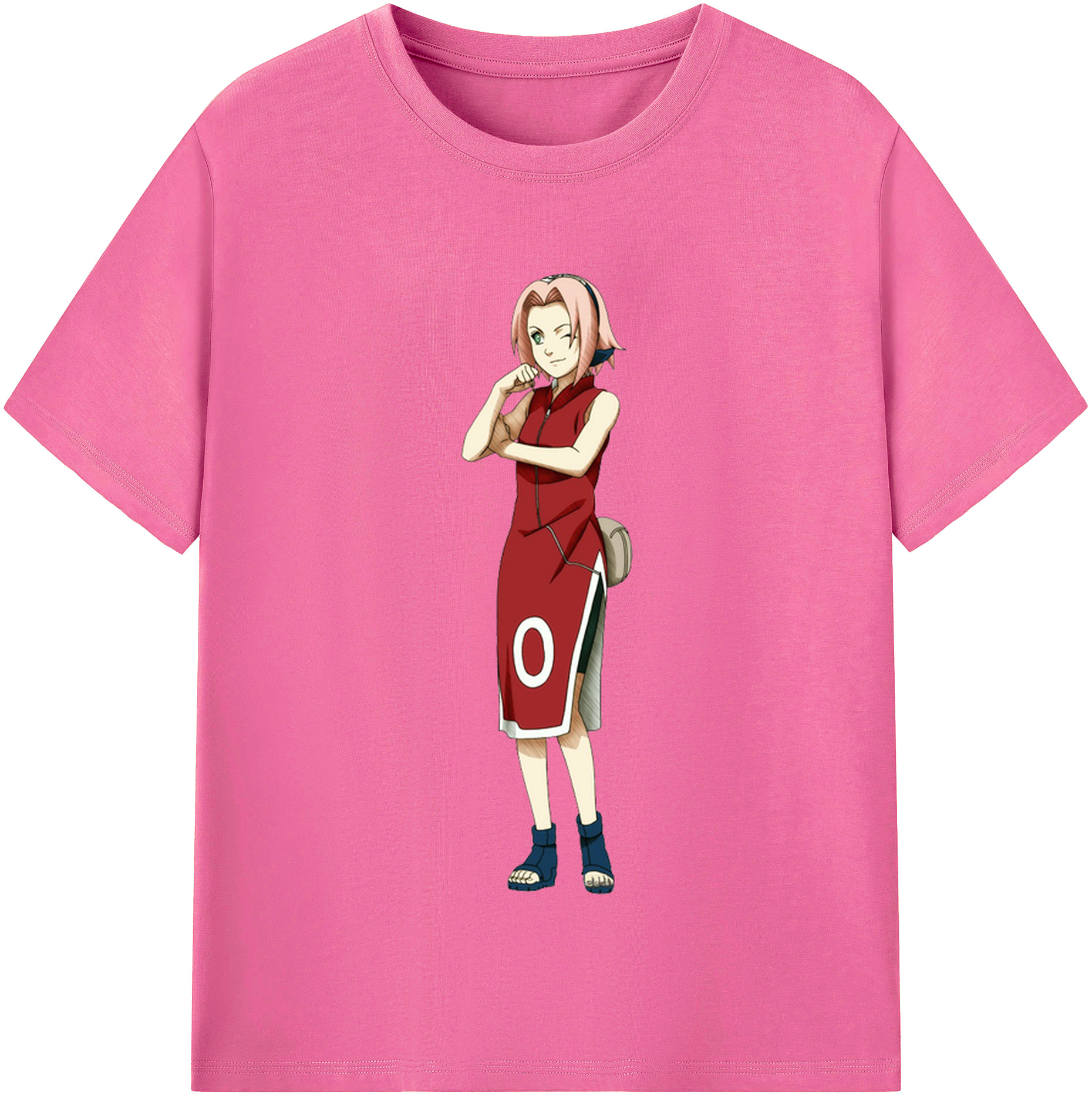 （画像用） NARUTO -ナルト- 春野サクラ Haruno Sakura レディースカジュアルプリントTシャツ（綿100％）